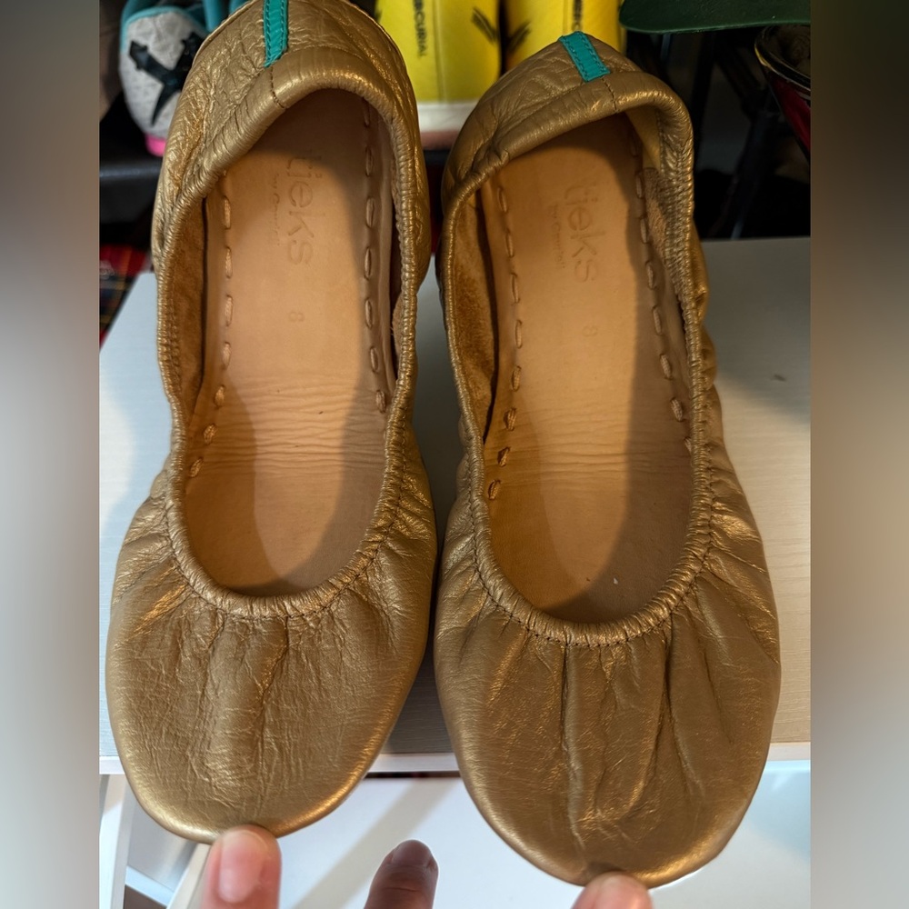 Tieks Metallic Gold Leather Flats